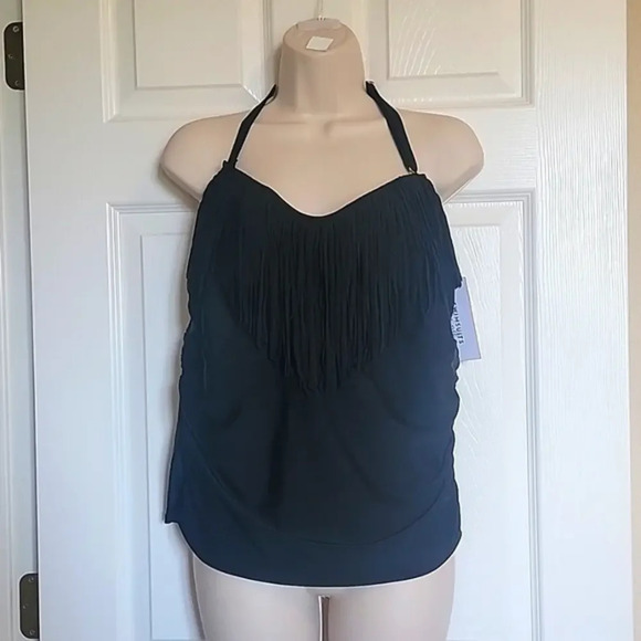 NWT - SWIMSUITS FOR ALL BLACK TANKINI‎ TOP - (sz 20) - Picture 1 of 7